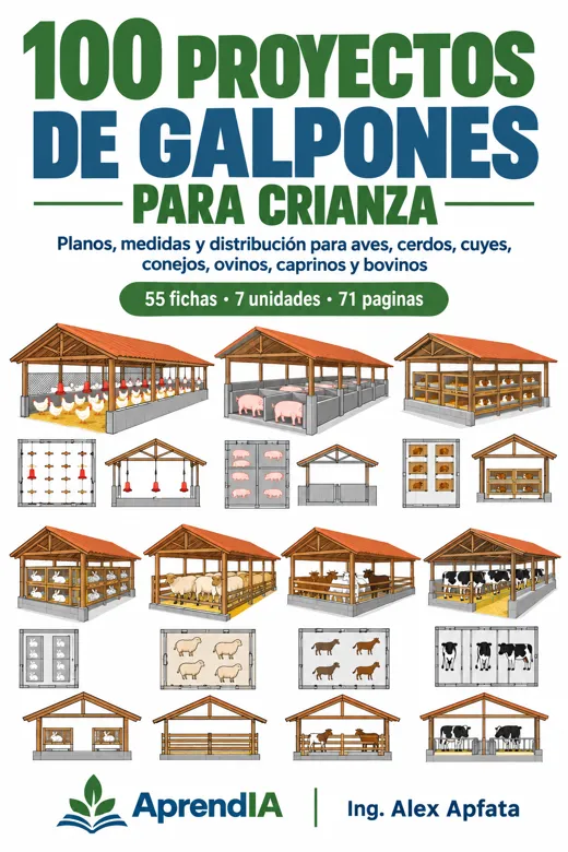 Portada: 100 Proyectos de Galpones para Crianza