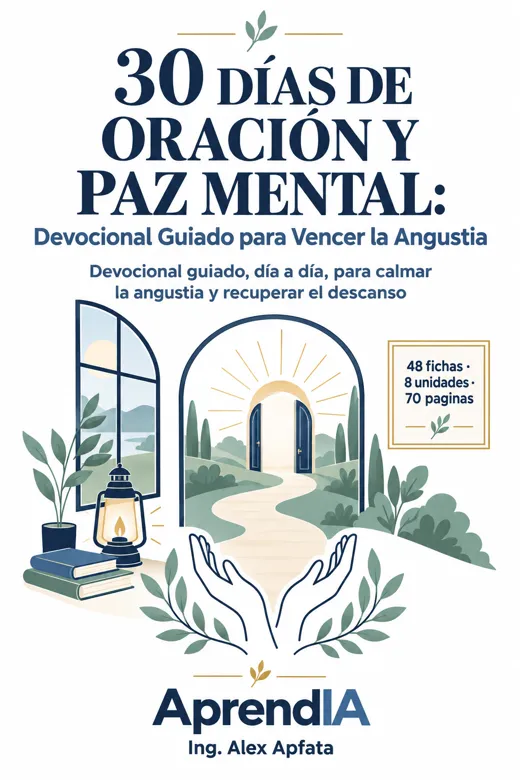 Portada: 30 Días de Oración y Paz Mental: Devocional Guiado para Vencer la Angustia