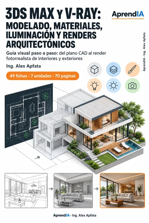 Portada: 3ds Max y V-Ray: Modelado, Materiales, Iluminación y Renders Arquitectónicos