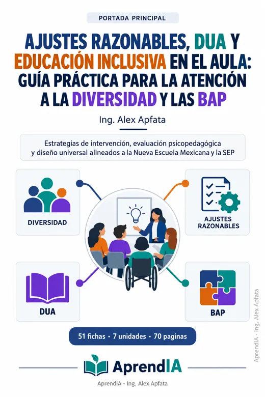 Portada: Ajustes Razonables, DUA y Educación Inclusiva en el Aula: Guía Práctica para la Atención a la Diversidad y las BAP