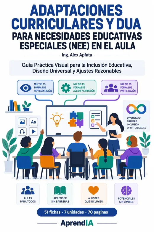Portada: Adaptaciones Curriculares y DUA para Necesidades Educativas Especiales (NEE) en el Aula