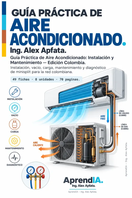 Portada: Guía Práctica de Aire Acondicionado: Instalación y Mantenimiento — Edición Colombia