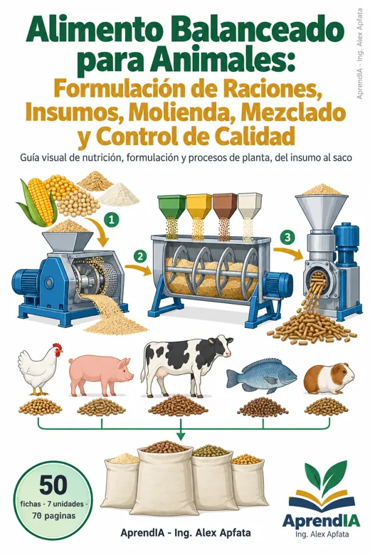 Portada: Alimento Balanceado para Animales: Formulación de Raciones, Insumos, Molienda, Mezclado y Control de Calidad