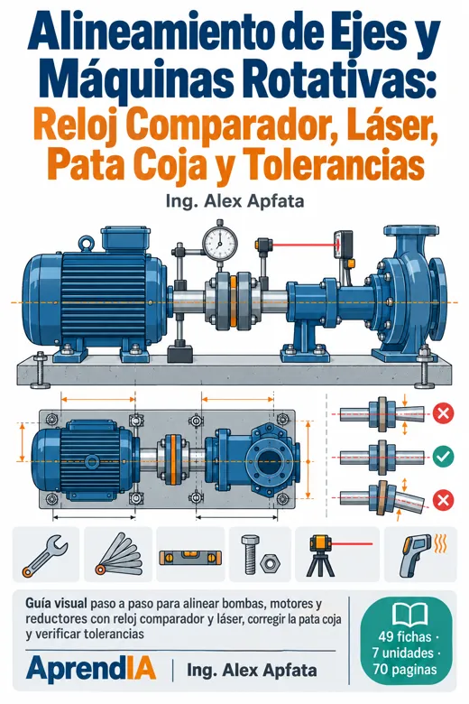 Portada: Alineamiento de Ejes y Máquinas Rotativas: Reloj Comparador, Láser, Pata Coja y Tolerancias
