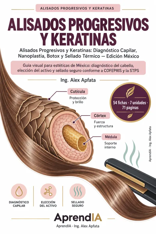 Portada: Alisados Progresivos y Keratinas: Diagnóstico Capilar, Nanoplastia, Botox y Sellado Térmico — Edición México