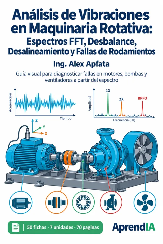 Portada: Análisis de Vibraciones en Maquinaria Rotativa: Espectros FFT, Desbalance, Desalineamiento y Fallas de Rodamientos