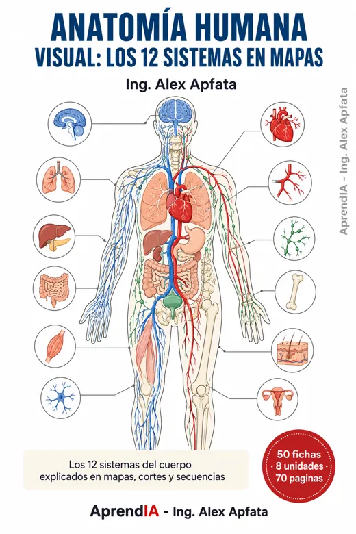 Portada de Anatomía Humana Visual: los 12 sistemas en mapas
