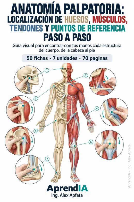 Portada: Anatomía Palpatoria: Localización de Huesos, Músculos, Tendones y Puntos de Referencia Paso a Paso