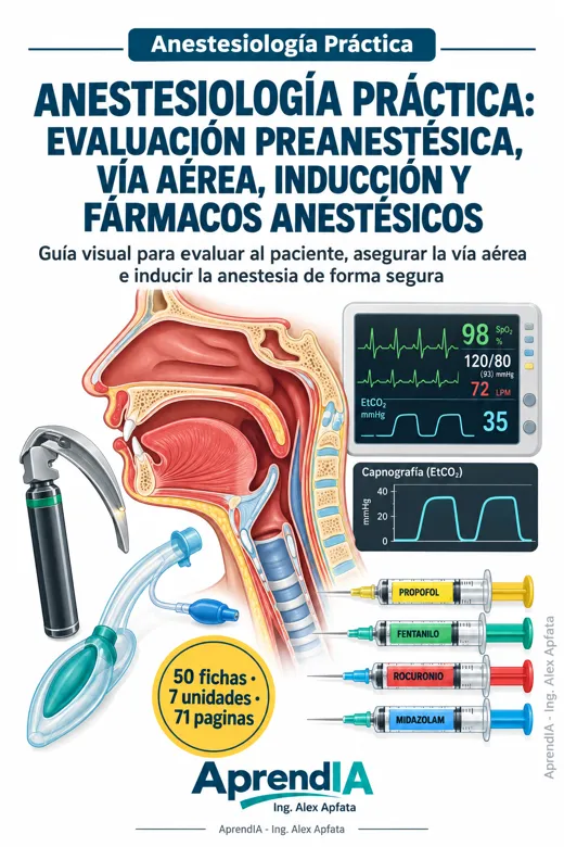 Portada: Anestesiología Práctica: Evaluación Preanestésica, Vía Aérea, Inducción y Fármacos Anestésicos