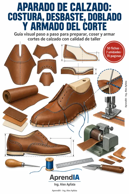 Portada: Aparado de Calzado: Costura, Desbaste, Doblado y Armado del Corte