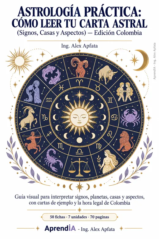 Portada: Astrología Práctica: Cómo Leer tu Carta Astral (Signos, Casas y Aspectos) — Edición Colombia