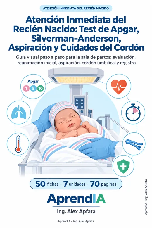 Portada de Atención Inmediata del Recién Nacido: Test de Apgar, Silverman-Anderson, Aspiración y Cuidados del Cordón