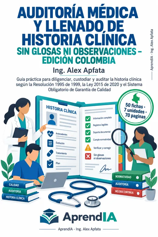 Portada: Auditoría Médica y Llenado de Historia Clínica sin Glosas ni Observaciones – Edición Colombia
