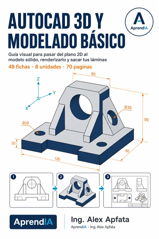 Portada de AutoCAD 3D y Modelado Básico