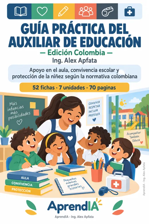 Portada: Guía Práctica del Auxiliar de Educación – Edición Colombia
