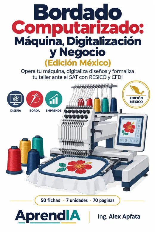 Portada de Bordado Computarizado: Máquina, Digitalización y Negocio (Edición México)