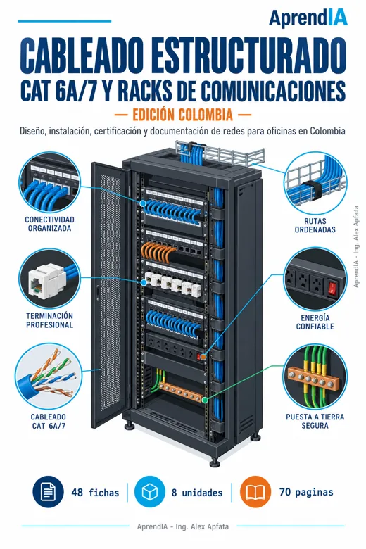 Portada: Cableado Estructurado Cat 6A/7 y Racks de Comunicaciones — Edición Colombia
