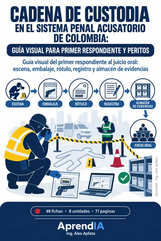 Portada: Cadena de Custodia en el Sistema Penal Acusatorio de Colombia: guía visual para primer respondiente y peritos