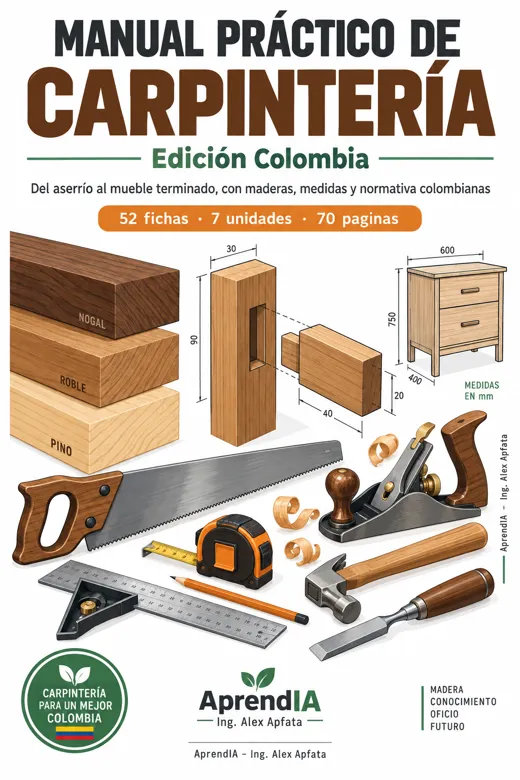 Portada: Manual Práctico de Carpintería – Edición Colombia