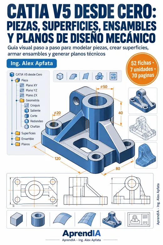 Portada: CATIA V5 desde Cero: Piezas, Superficies, Ensambles y Planos de Diseño Mecánico