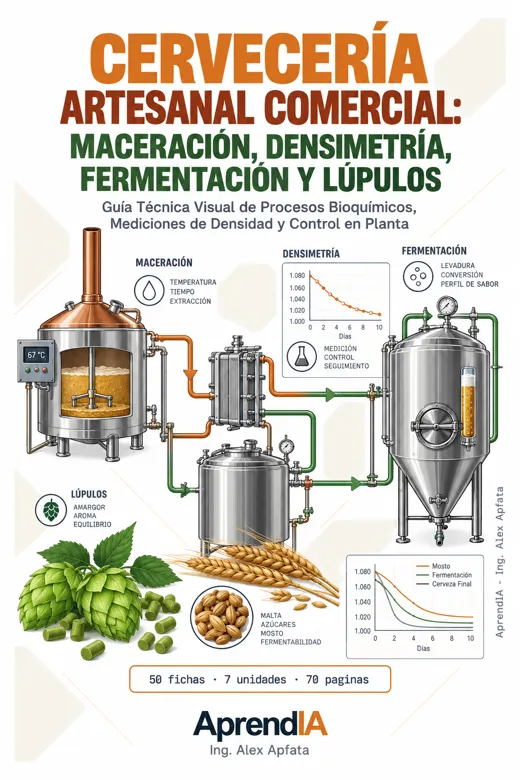 Portada: Cervecería Artesanal Comercial: Maceración, Densimetría, Fermentación y Lúpulos