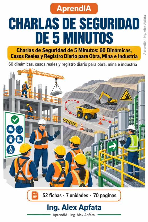Portada: Charlas de Seguridad de 5 Minutos: 60 Dinámicas, Casos Reales y Registro Diario para Obra, Mina e Industria
