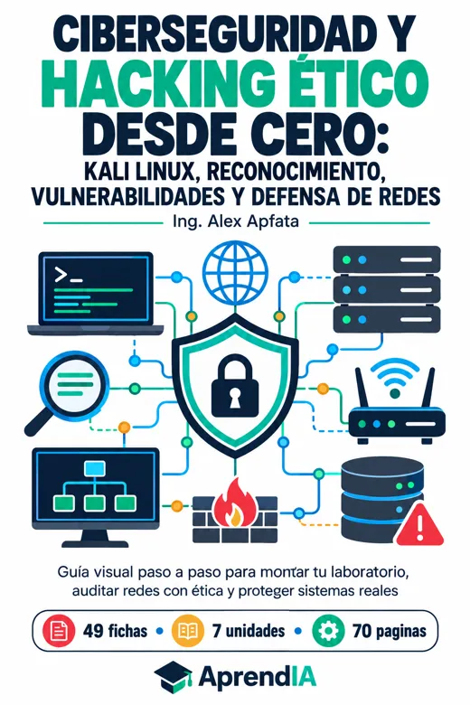 Portada: Ciberseguridad y Hacking Ético desde Cero: Kali Linux, Reconocimiento, Vulnerabilidades y Defensa de Redes