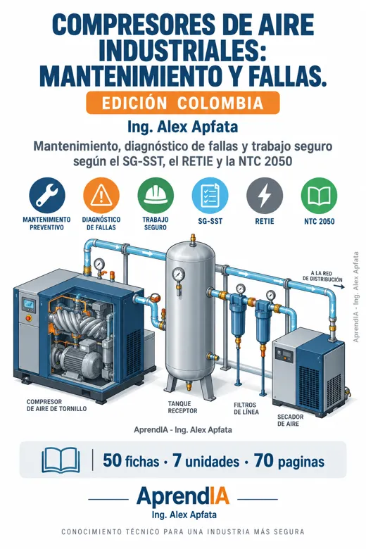 Portada: Compresores de Aire Industriales: Mantenimiento y Fallas. Edición Colombia