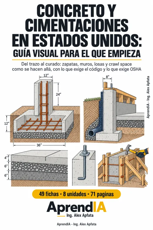 Portada: Concreto y Cimentaciones en Estados Unidos: Guía Visual para el que Empieza
