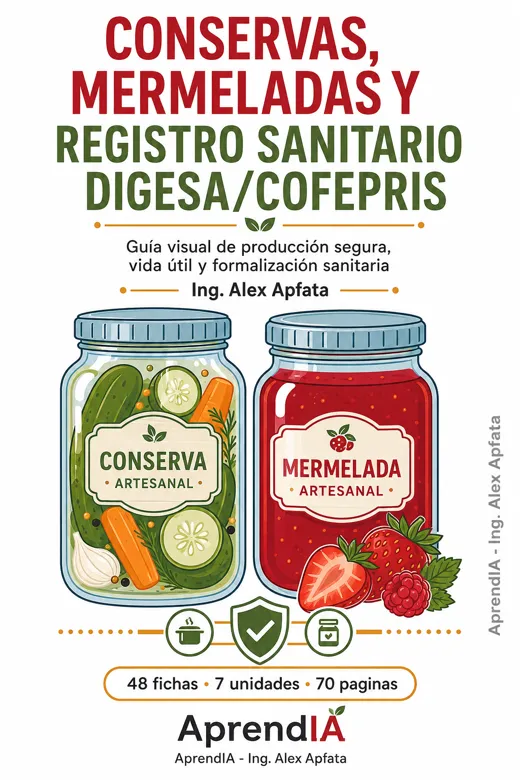 Portada de Conservas, Mermeladas y Registro Sanitario DIGESA/COFEPRIS