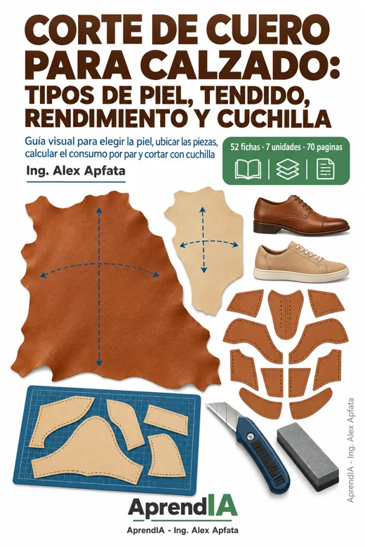 Portada: Corte de Cuero para Calzado: Tipos de Piel, Tendido, Rendimiento y Cuchilla