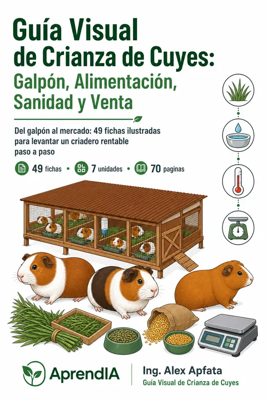 Portada: Guía Visual de Crianza de Cuyes: Galpón, Alimentación, Sanidad y Venta