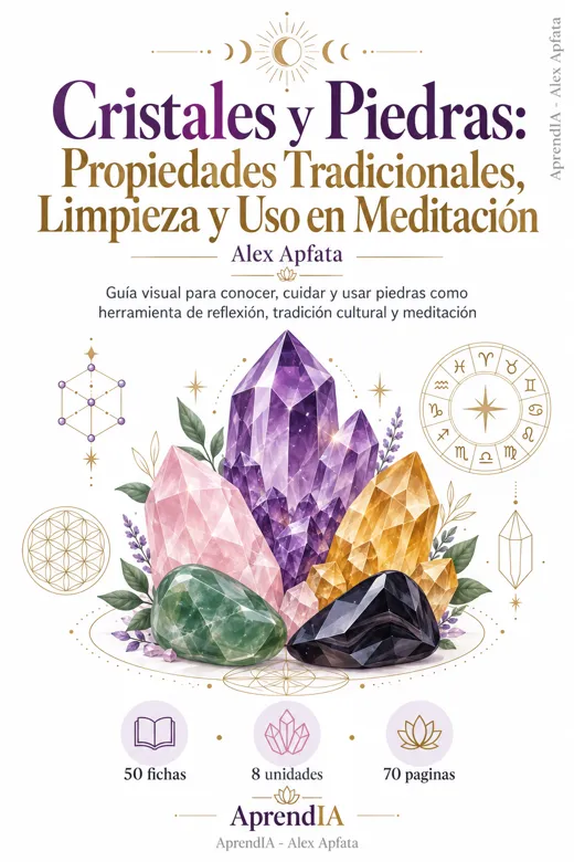 Portada: Cristales y Piedras: Propiedades Tradicionales, Limpieza y Uso en Meditación