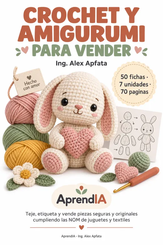 Portada de Crochet y Amigurumi para Vender: Guía Práctica para Emprender en México