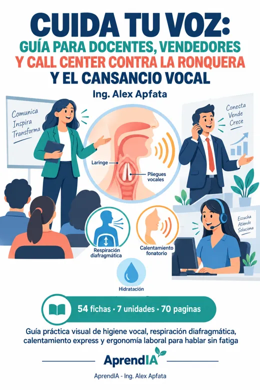 Portada: Cuida tu Voz: Guía para Docentes, Vendedores y Call Center contra la Ronquera y el Cansancio Vocal