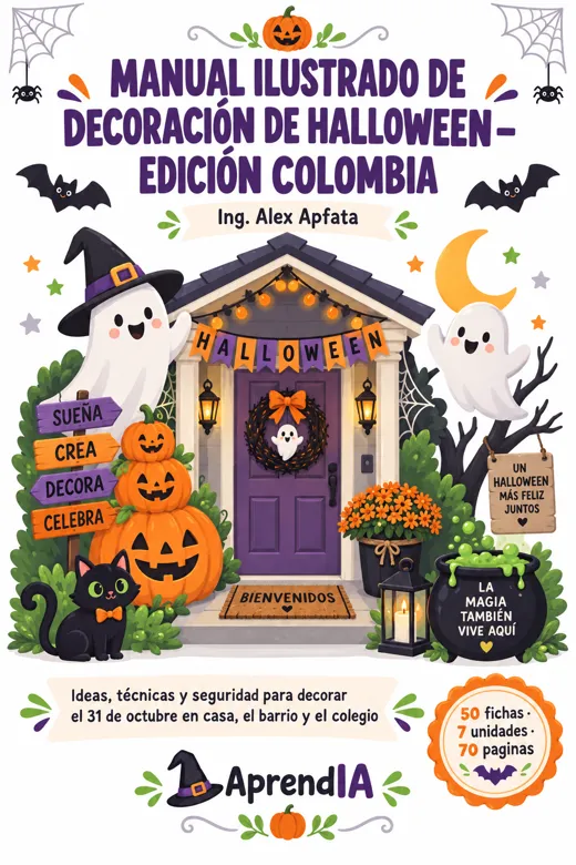 Portada: Manual Ilustrado de Decoración de Halloween – Edición Colombia