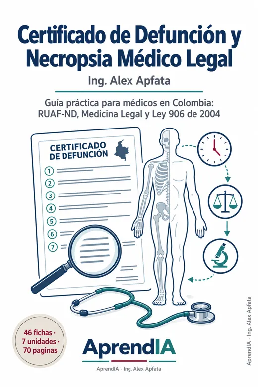 Portada de Certificado de Defunción y Necropsia Médico Legal