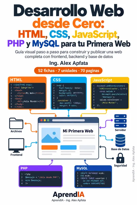 Portada: Desarrollo Web desde Cero: HTML, CSS, JavaScript, PHP y MySQL para tu Primera Web