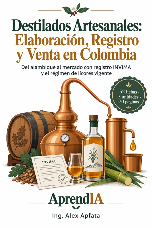Portada: Destilados Artesanales: Elaboración, Registro y Venta en Colombia