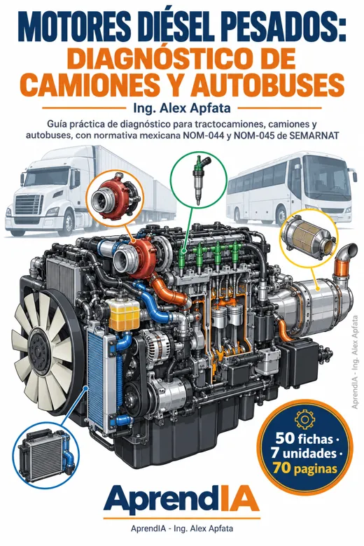 Portada de Motores Diésel Pesados: Diagnóstico de Camiones y Autobuses