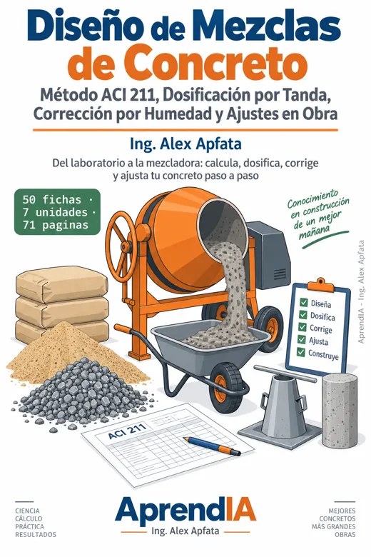 Portada: Diseño de Mezclas de Concreto: Método ACI 211, Dosificación por Tanda, Corrección por Humedad y Ajustes en Obra