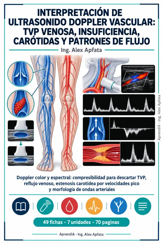Portada: Interpretación de Ultrasonido Doppler Vascular: TVP Venosa, Insuficiencia, Carótidas y Patrones de Flujo