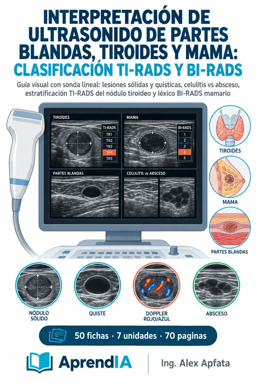 Portada: Interpretación de Ultrasonido de Partes Blandas, Tiroides y Mama: Clasificación TI-RADS y BI-RADS