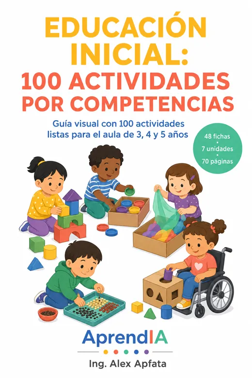 Portada: Educación Inicial: 100 Actividades por Competencias