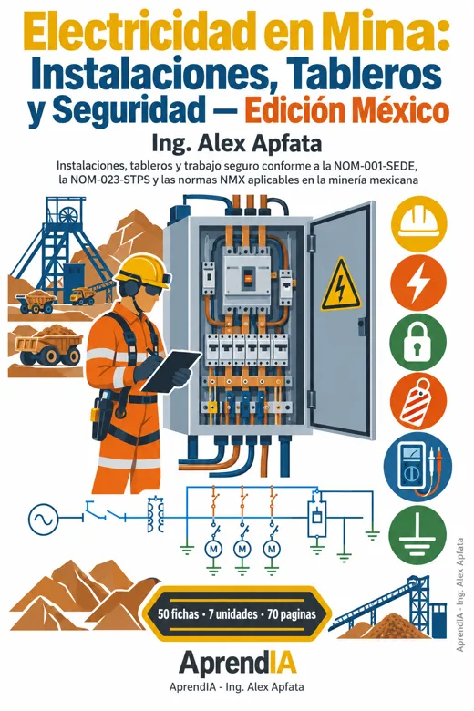 Portada de Electricidad en Mina: Instalaciones, Tableros y Seguridad — Edición México