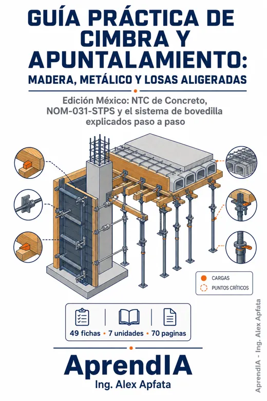 Portada de Guía Práctica de Cimbra y Apuntalamiento: Madera, Metálico y Losas Aligeradas
