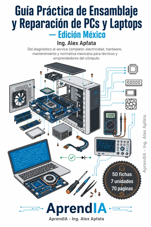 Portada: Guía Práctica de Ensamblaje y Reparación de PCs y Laptops — Edición México