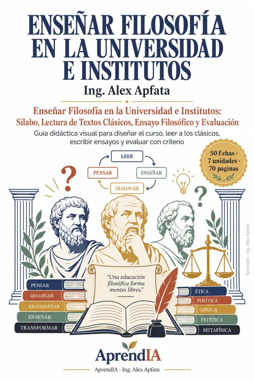 Portada: Enseñar Filosofía en la Universidad e Institutos: Sílabo, Lectura de Textos Clásicos, Ensayo Filosófico y Evaluación
