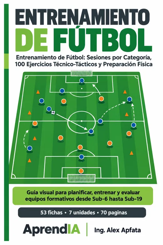 Portada: Entrenamiento de Fútbol: Sesiones por Categoría, 100 Ejercicios Técnico-Tácticos y Preparación Física