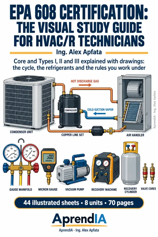 Cover of EPA 608 Certification: The Visual Study Guide for HVAC/R Technicians